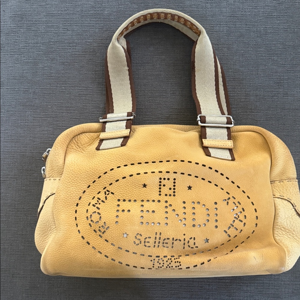 Fendi Vintage Selleria Leather Weekend Bag Authentic